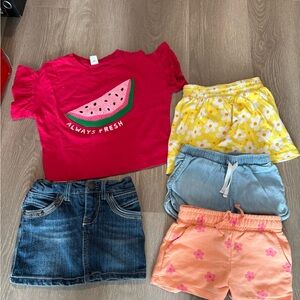 Toddler baby girl summer bundle Jean skirt shorts crop top skort cat & jack